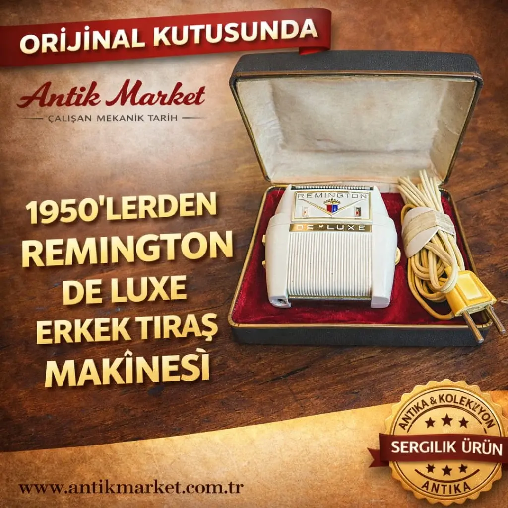 Orijinal Kutusunda 1950’ler Remington De Luxe Erkek Tıraş Makinesi – Koleksiyonluk