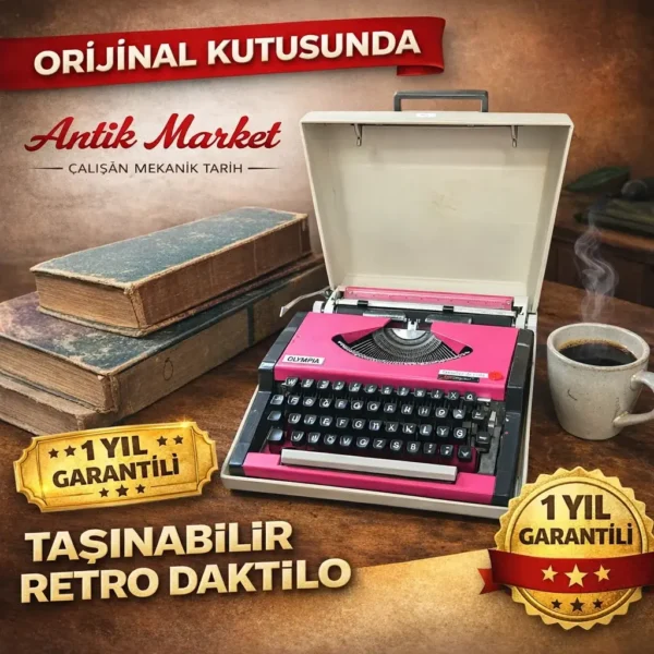 Olympia 1975 Model –Mor renk -  1 Yıl Garantili – Faturalı – Bakımları Yapılmış Antika Daktilo