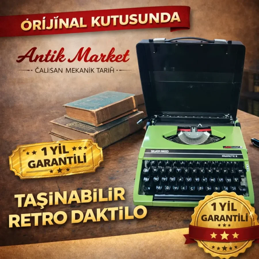 SİLVER REED 1978 Model Çantalı Yeşil Renk Mükemmel Temizlikte – 1 Yıl Garantili – Faturalı