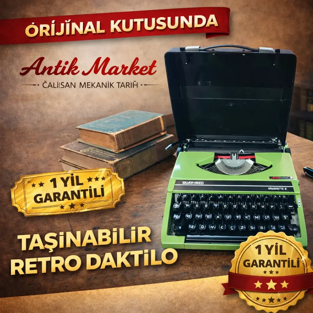 SİLVER REED 1978 Model Çantalı Yeşil Renk Mükemmel Temizlikte – 1 Yıl Garantili – Faturalı