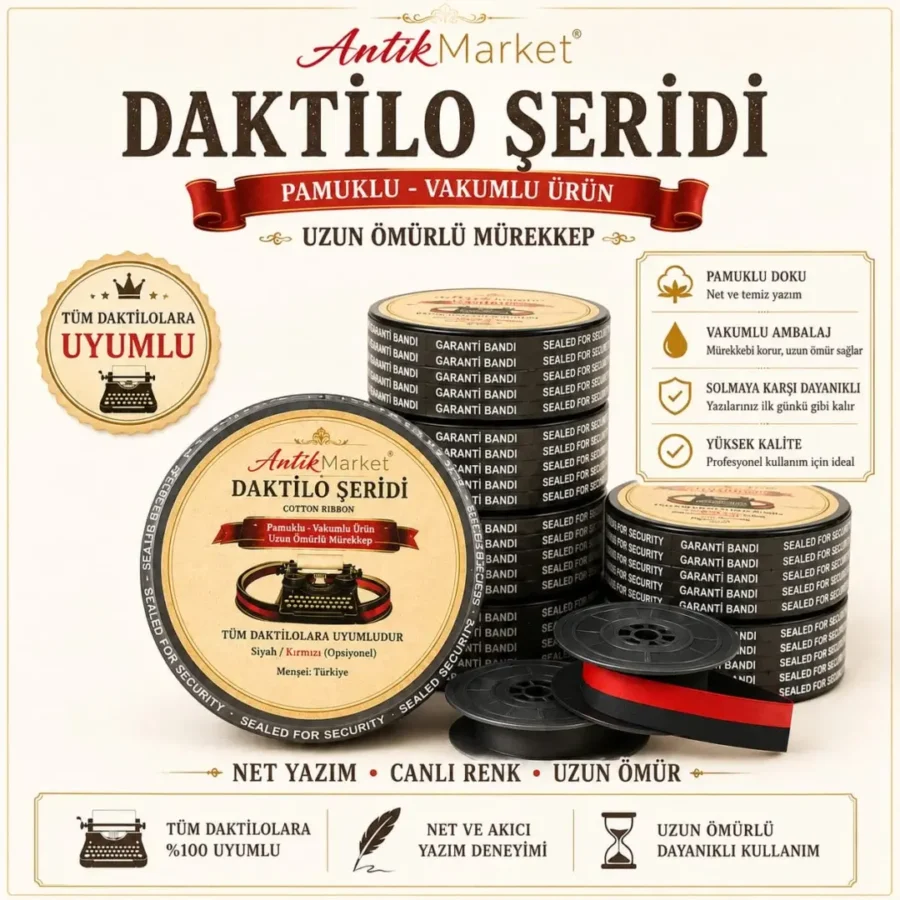 Daktilo şeridi vakumlu kutuda pamuklu 13 mm