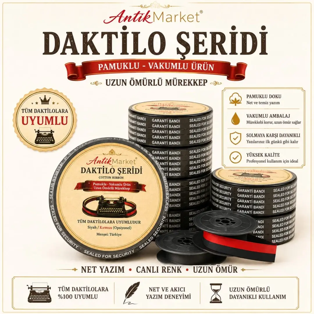 Daktilo şeridi vakumlu kutuda pamuklu 13 mm