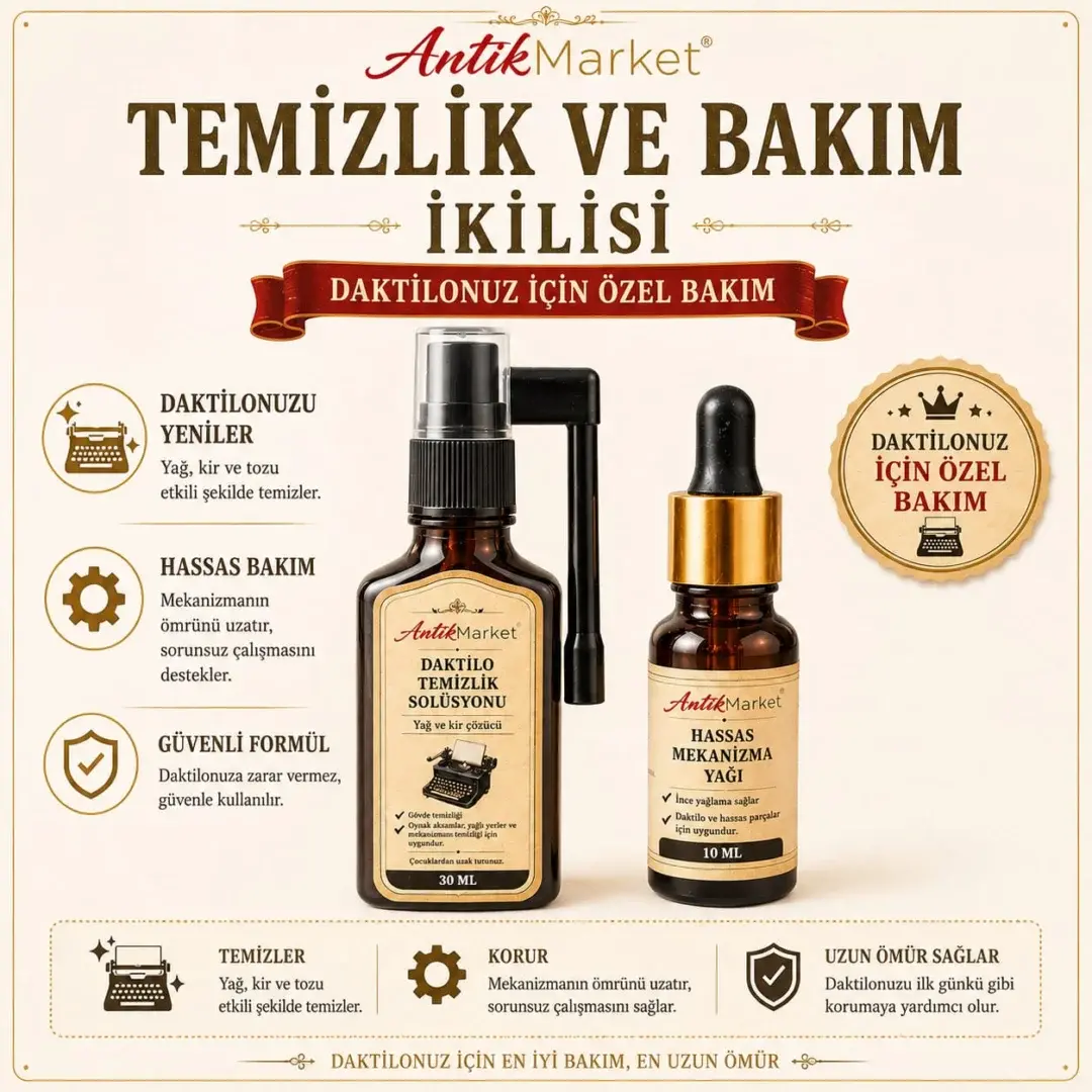Daktilo Bakım Kiti- Temizleme solüsyonu- Yağ -Fırça -3 parça
